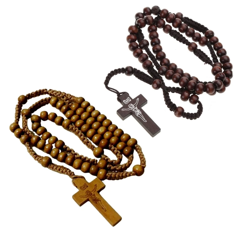 Beads Rosary Necklace Holy Catholic Jewelry Charm Crafts