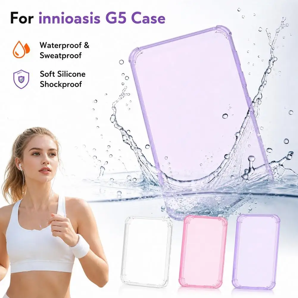 TPU Protective Case For innioasis G5 Reinforced Corner Shock‑Absorb Cover Waterproof Sweatproof Clear Shell With Wrist Lanyard