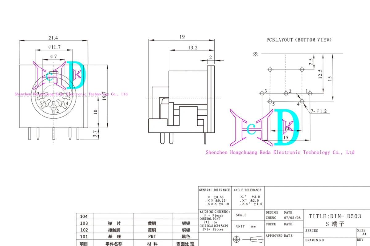 2 stücke DIN Audio Adapter MIDI Kabel 5 Pin DIN Stecker mit Kunststoff Griff Buchse Gespannt Panel Mount Chassis stecker