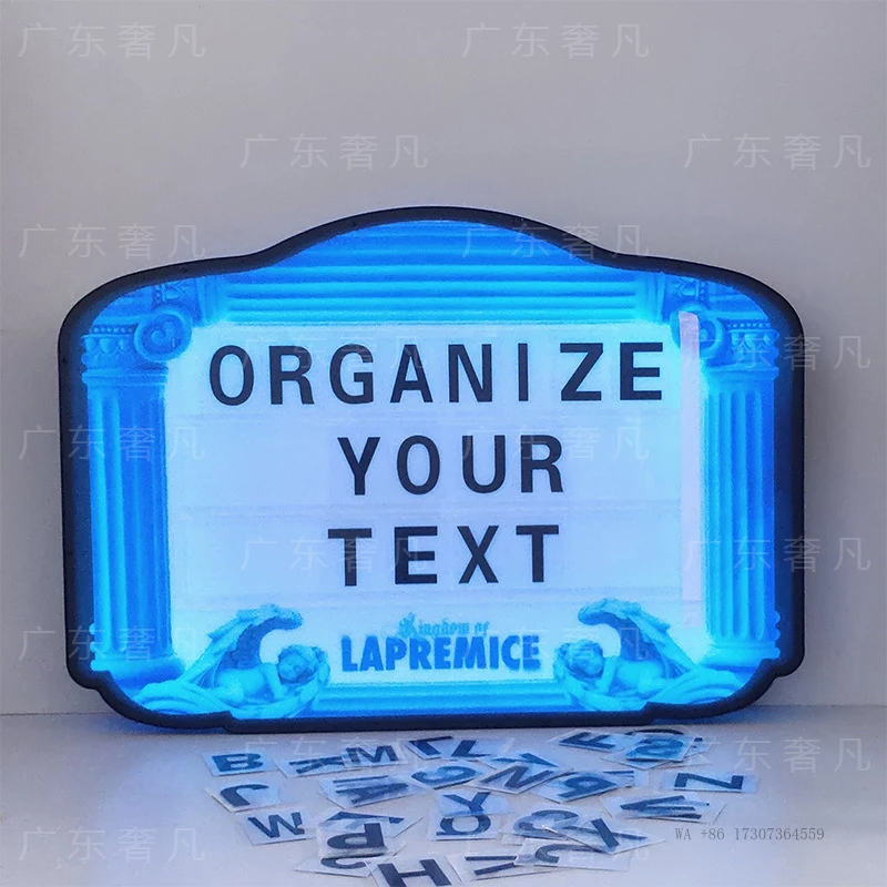 Cross-border luminous sign props for creating a drinking atmosphereLEDMovable Card Letter Light Sign for Bars and NightclubsKTVH