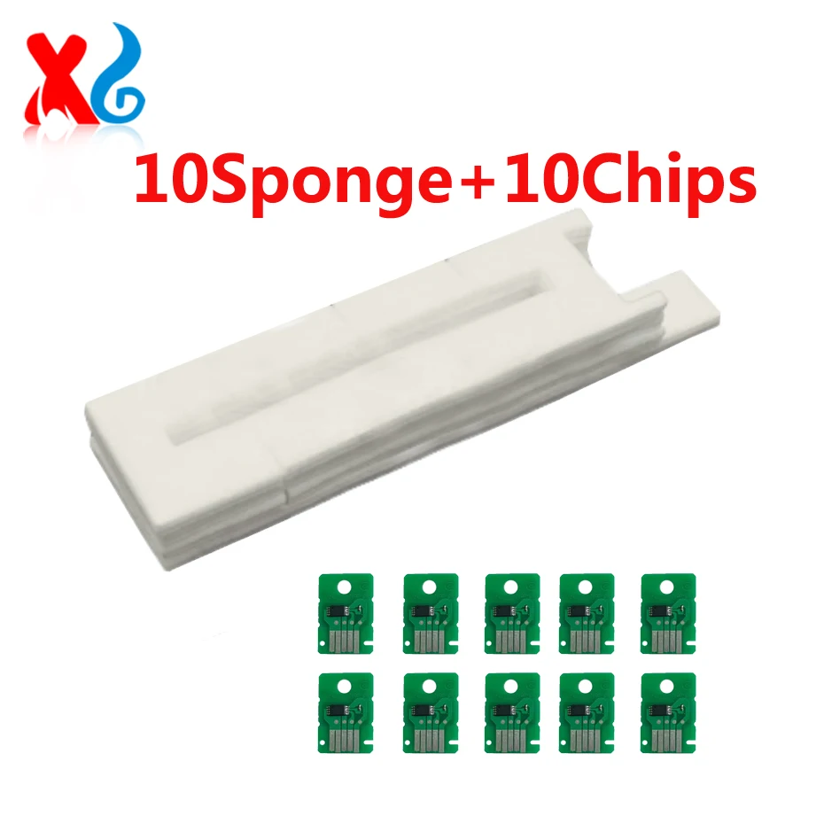 10Sets MC-G01 Waste Tank Sponge with Chip For Canon GX6010 GX7010 GX6020 G6090 G6091 GX7090 GX7091 GX7070 GX6080 GX7040 GX7050