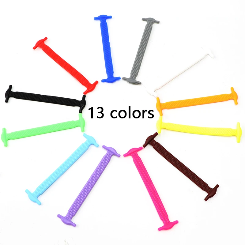 16 Pcs Silicone Shoelaces Elastic Shoe Laces No Tie Convenient And Fast Unisex Lazy Laces Outdoor Sports Leisure Flat Shoelace