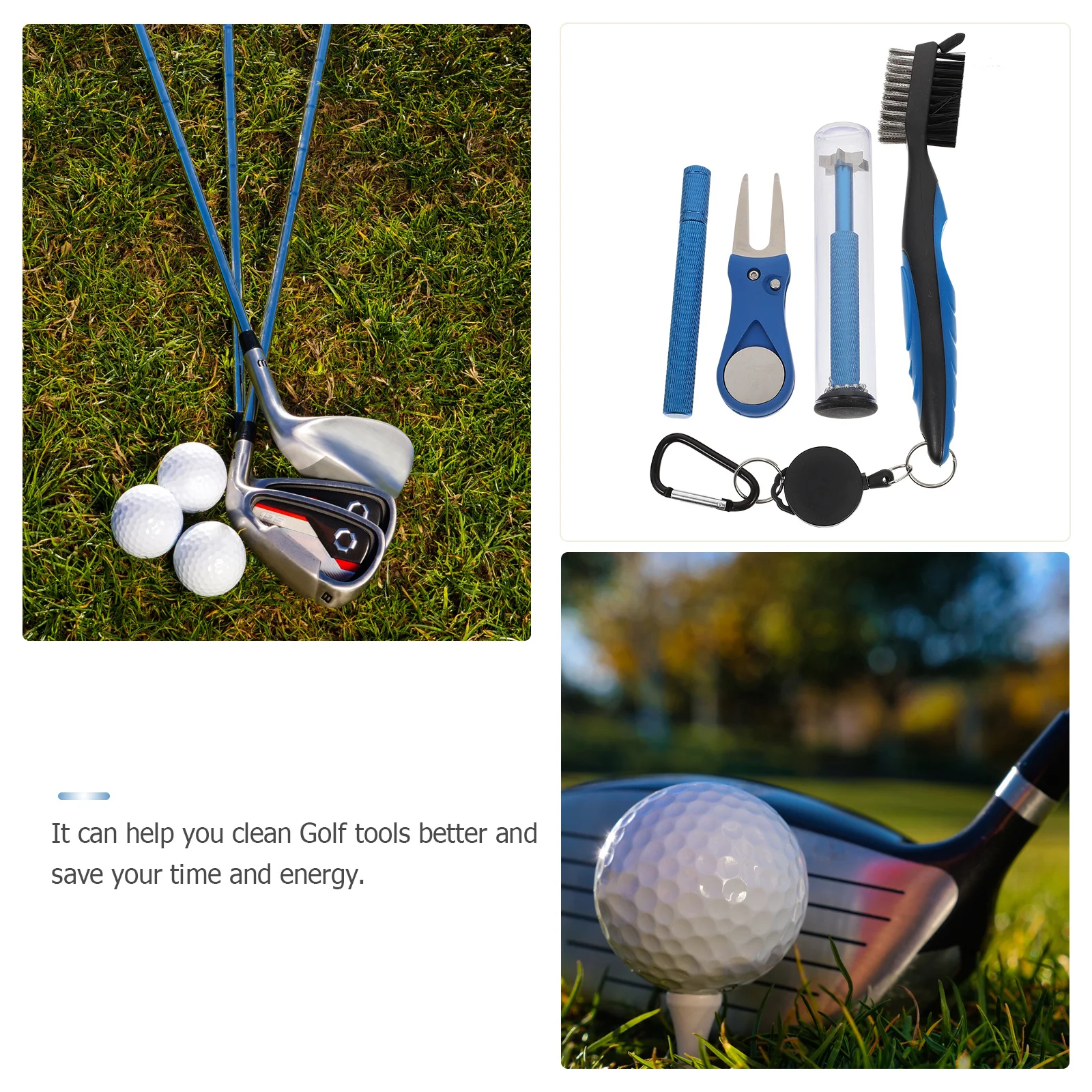 

1Set Golfing Club Cleaning Tool Double Sided Brush Hook Practical Durable Outdoor Cleaning Accessories Double-Sided Brush