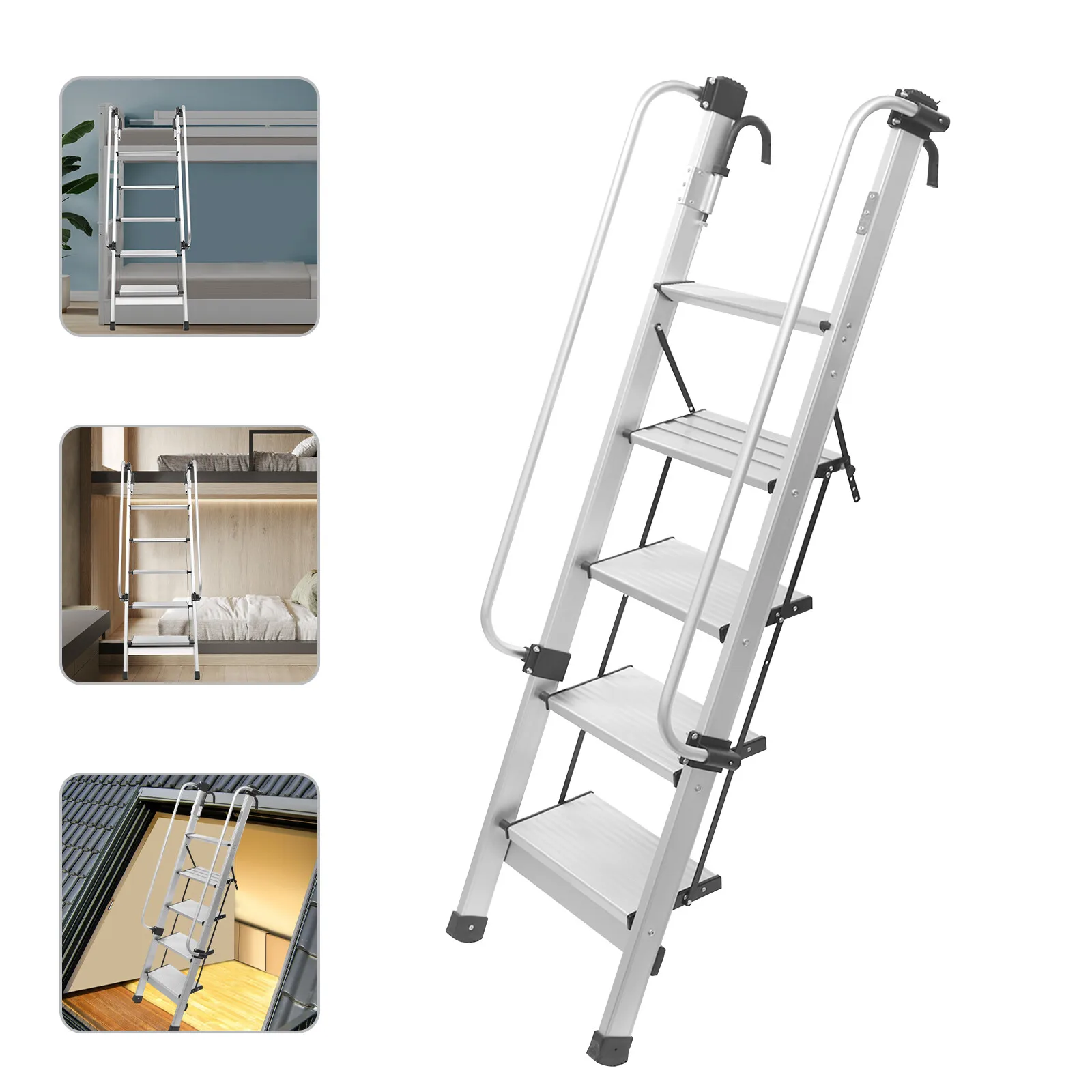 

Ultra Sturdy Bunk Ladder, 330LB Max Load & Non-Slip Steps, Easy Fold for Storage