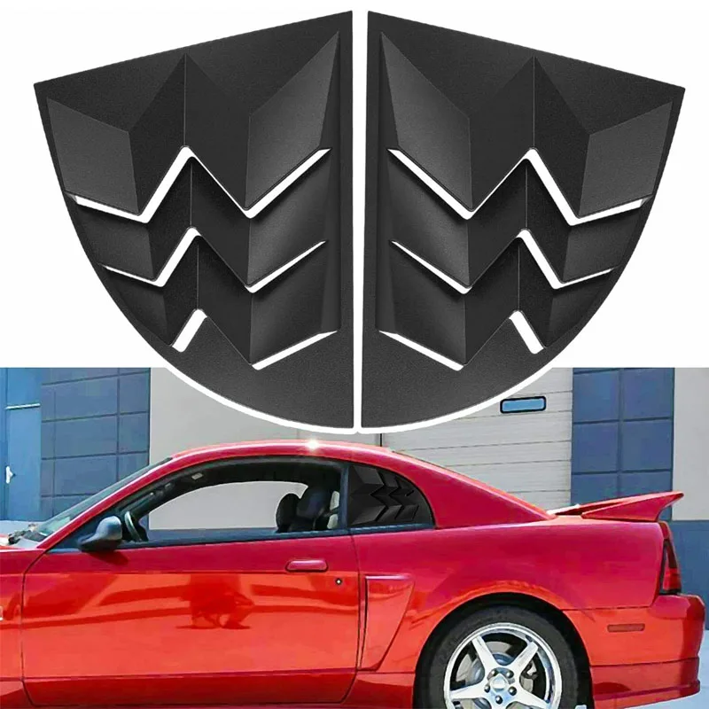 Matte Black Quarter Side Window Louver GT Lambo Style For 1999-2004 Ford Mustang (Pack of 2)