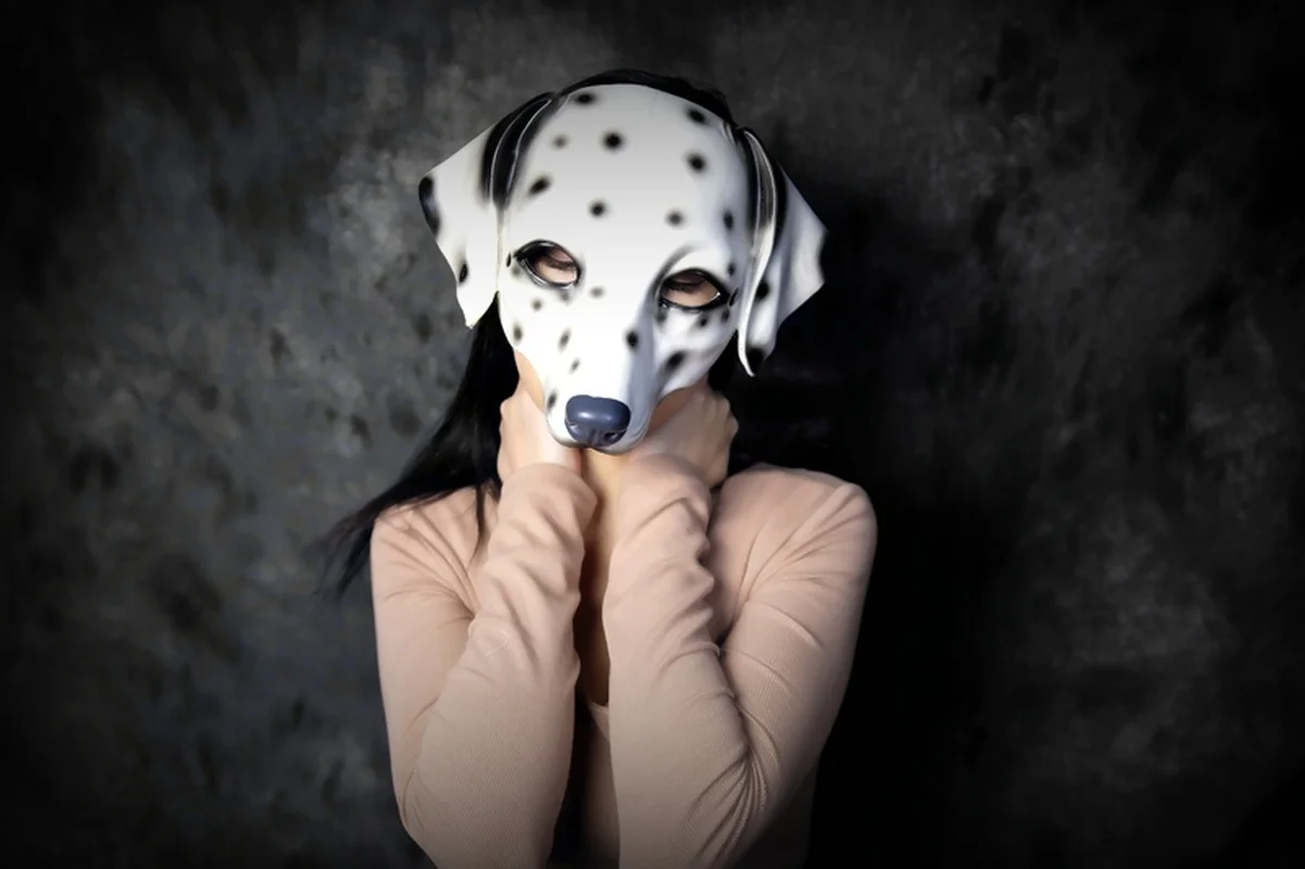 Cosplay maschera dalmata mezza faccia maschera animale Halloween Rave carnevale festa di danza gioco di ruolo Prop Pet Pug maschera per adulti in maschera