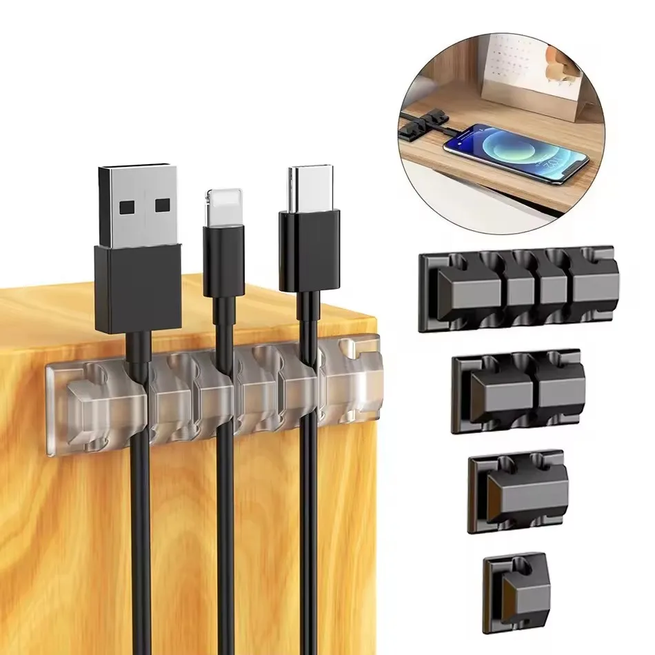 Silicone USB Cable Organizer Clips in Car Home Office Desktop Tidy Management Wire Cord Holder Cable Winder for Mouse Keyboard
