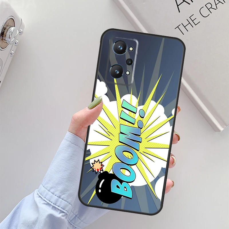 Comic  Speech Bubbles Boom For Realme 10 11 Pro Plus GT Neo 5 2T C21Y C30 C31 C33 C35 C55 OnePlus Nord CE 2 3 Lite Case