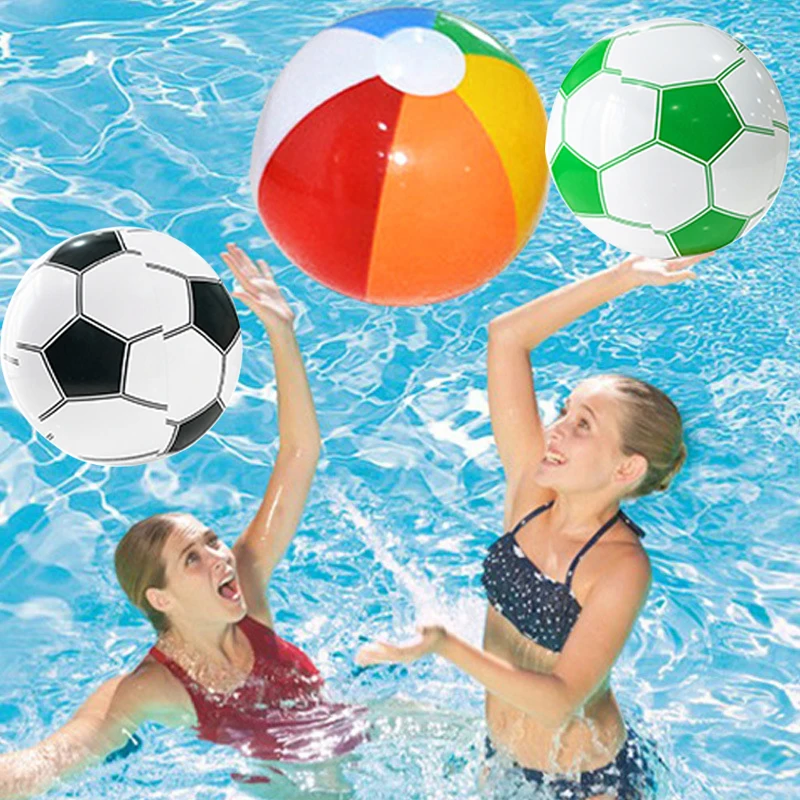 Outdoor PVC Inflatable Beach Ball with Six Colors Adult and Children's Water Play Toys Game Pool Queue Decoration 40cm 1 Unit