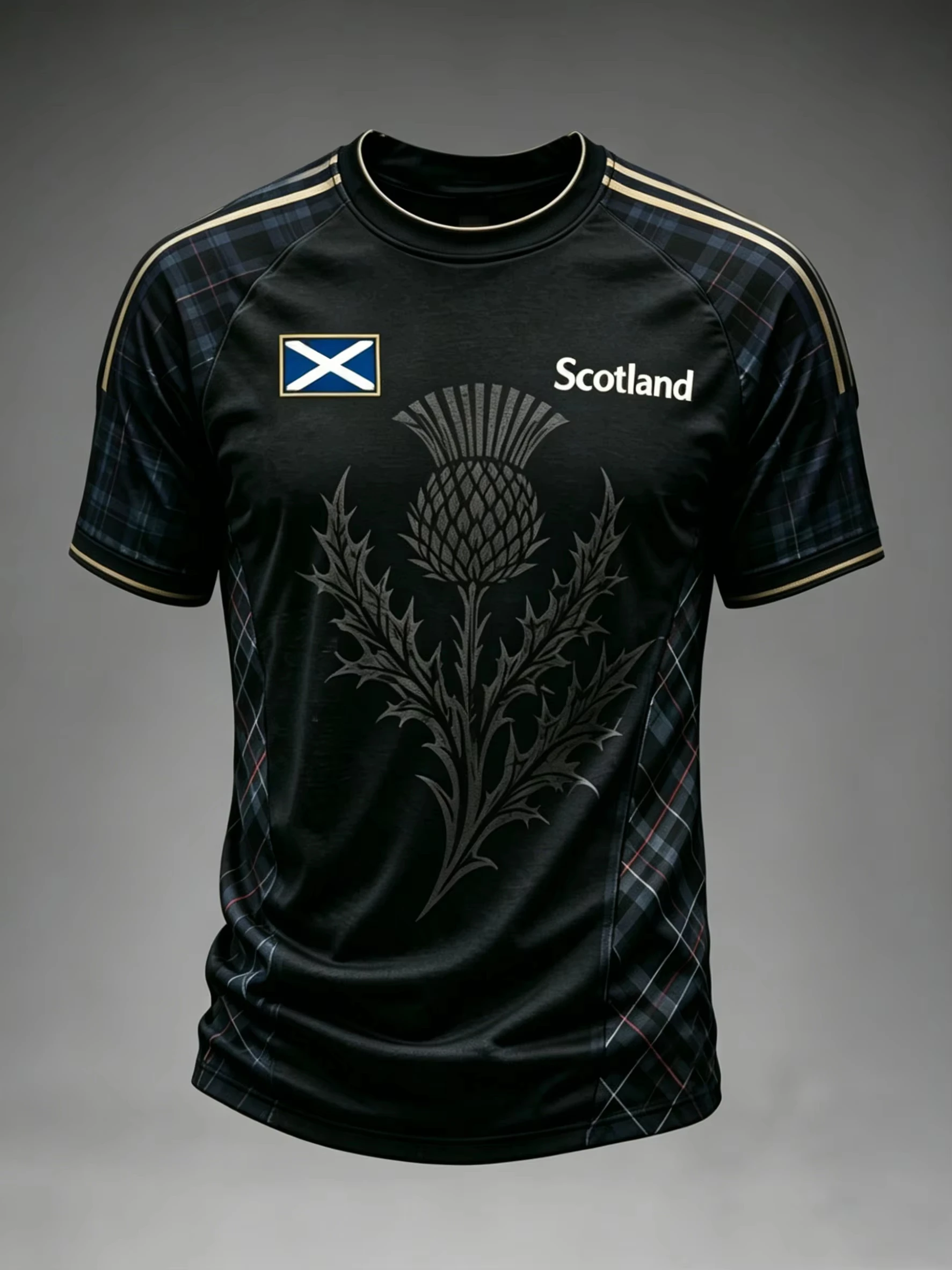 Scotland Inspired Football Style T Shirt Saltire Flag Thistle Print Graphic Tee Men Women Casual Sports Top