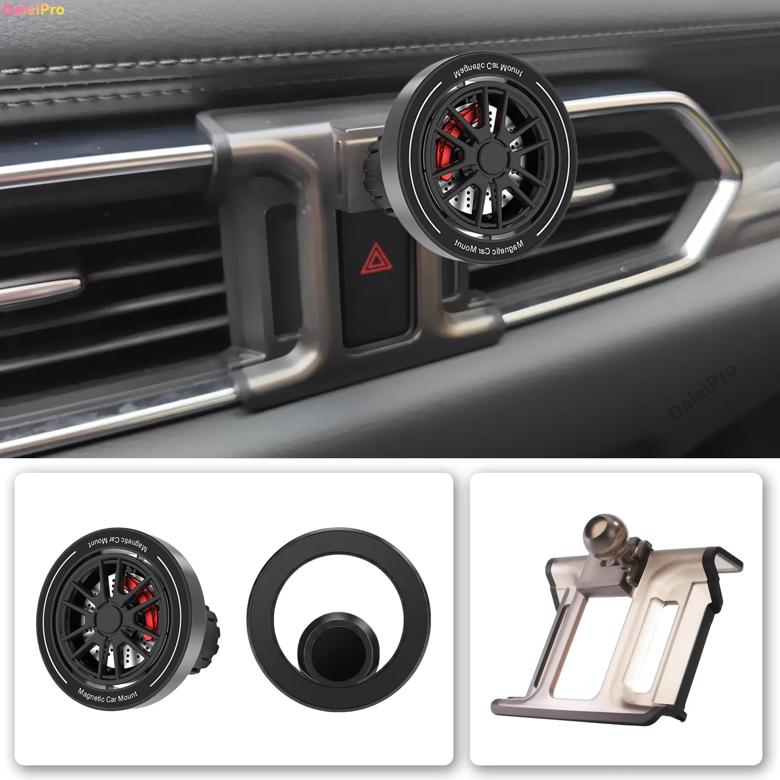 Maßgefertigte Magnetische Handyhalterung mit Luftstromkühlung für Mazda CX5 KF 2017-2023 2024 2025 CX-5, 360° Drehbar ° Schwenkbare Halterungsbasis – Detail 5