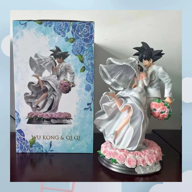 

Dragon Ball 31cm Z Son Goku Chichi Wedding Version Action Figure Collectible Model Toy Couple Statue Ornament Wedding Gifts