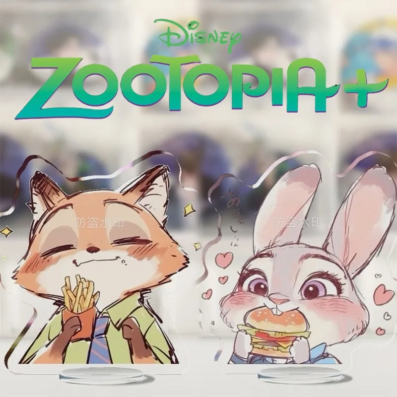 

Фигурка Зоотопии Диснея, акриловая подставка, Джуди Ник, аниме, милый стоячий знак, маленькое украшение для стола, коллекция, настольный орнамент, игрушка