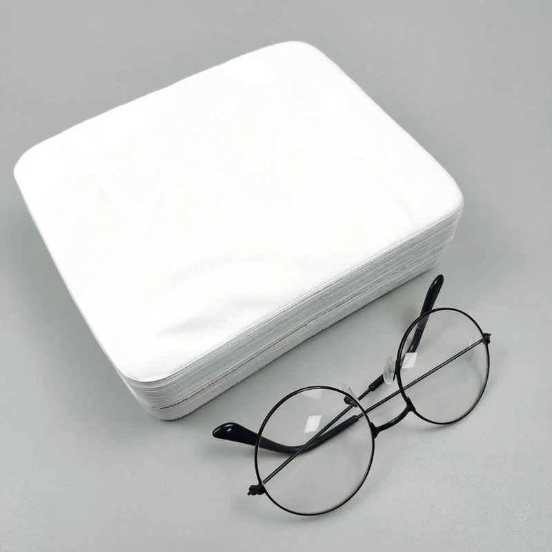 100pcs 12*12cm Individual Packaging Eyeglasses Chamois Glasses Cleaner Microfiber Cleaning Cloth Lens Phone Screen Wipes