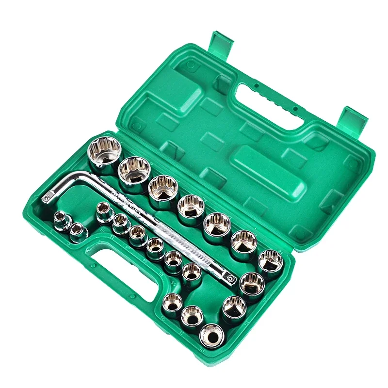 Socket Wrench Set 12 Point Star Bit Extended Length Spline 8-32mm For