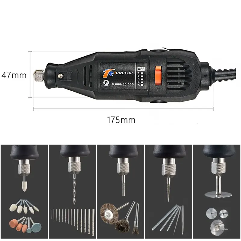 180W Electric Grinding Tool Set Mini Rotary Drill Grinder Versatile Cutting Polishing Sanding Machine Bits Engrave Tools Kit