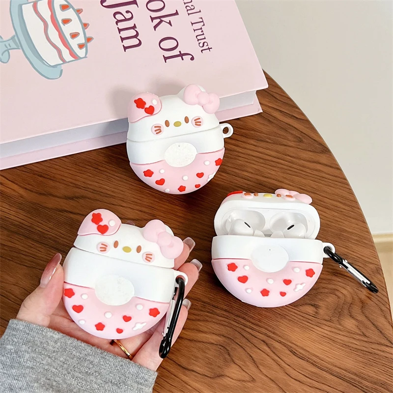 3D чехол для наушников Hello Kitty для Apple AirPods 1 2 3 поколения Airpods Pro/Pro2 беспроводные Bluetooth наушники