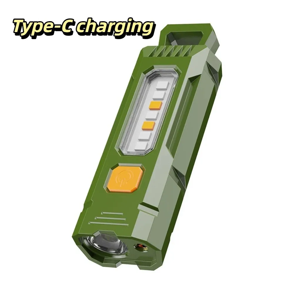Magnetic Base LED Inspection Light Waterproof Portable Rechargeable Flashlight USB Charging Clip-on Work Torch Campers
