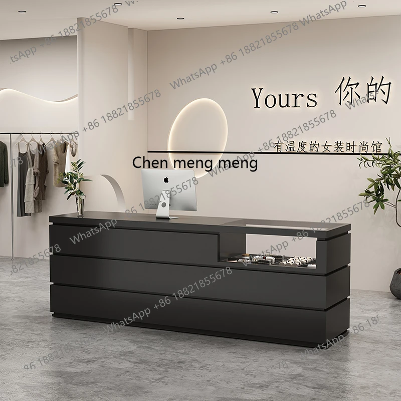 

Light luxury high-end clothing store bar, store small simple front desk jewelry glass cabinet