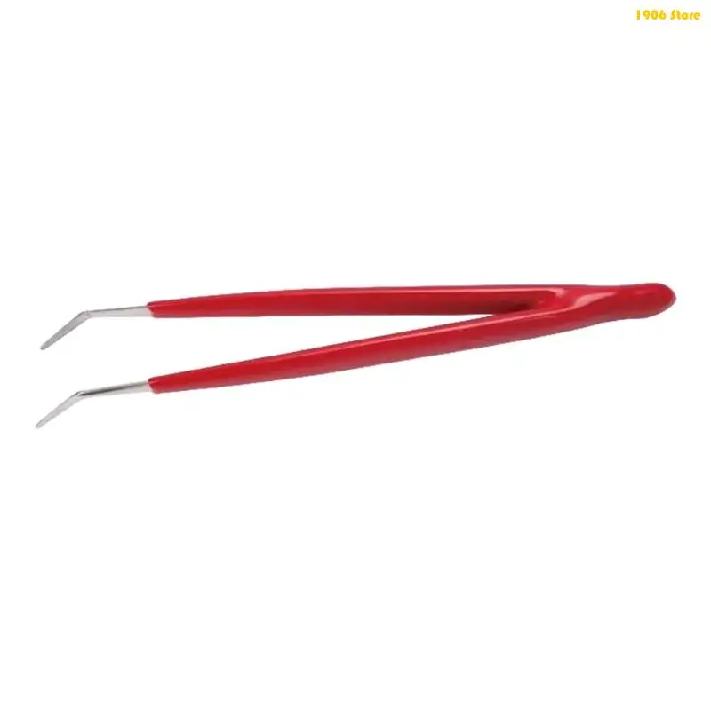 U1JB Corrosion Resistant Steel Tweezers Insulated Handle For Laboratory Electronics And Model Building