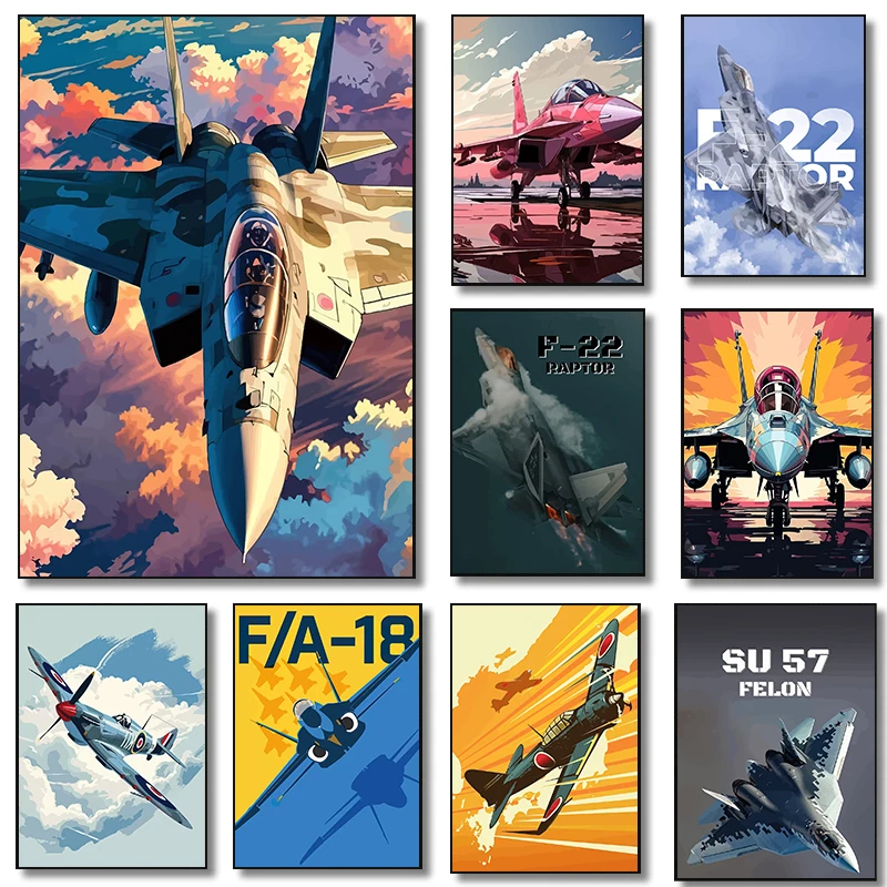 Classic Spitfire in Flight Posters Fighter Jet Takeoff Raptor Plane Modern Prints Canvas Wall Art Picture Home Living Room Decor