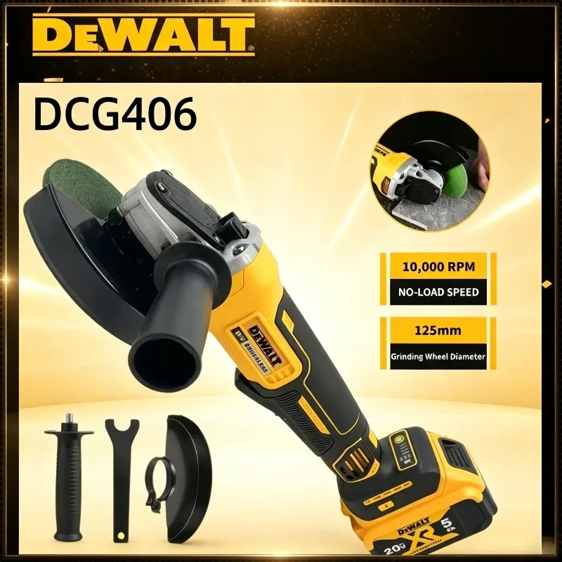 dewalt-dcg406-125mm-brushless-angle-grinder-9000rpm-cordless-cutting-machine-impact-polisher-machine-rechargeable-power-tool