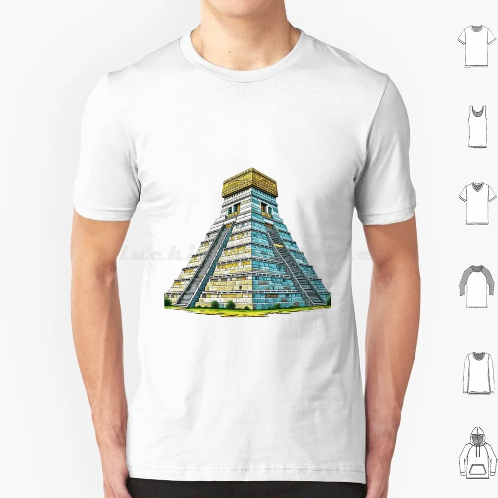 Футболка Chichen Itza Ancient Wonder Design 6xl, хлопковая крутая футболка Chichen Itza Majayan Ancient Ruins Мексика Юкатана, историческая