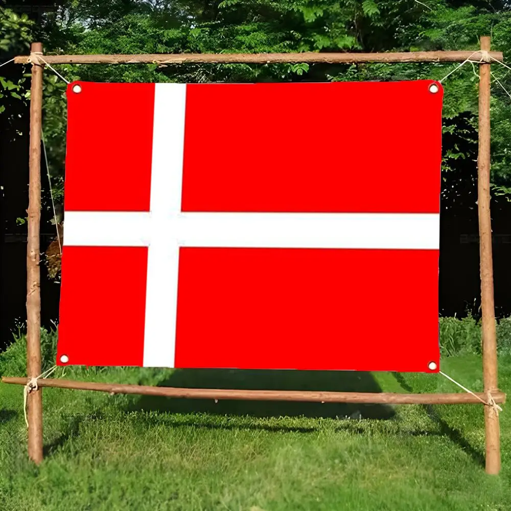 Denmark Flags Daily four ring borderless design indoor outdoor decor easy hang install