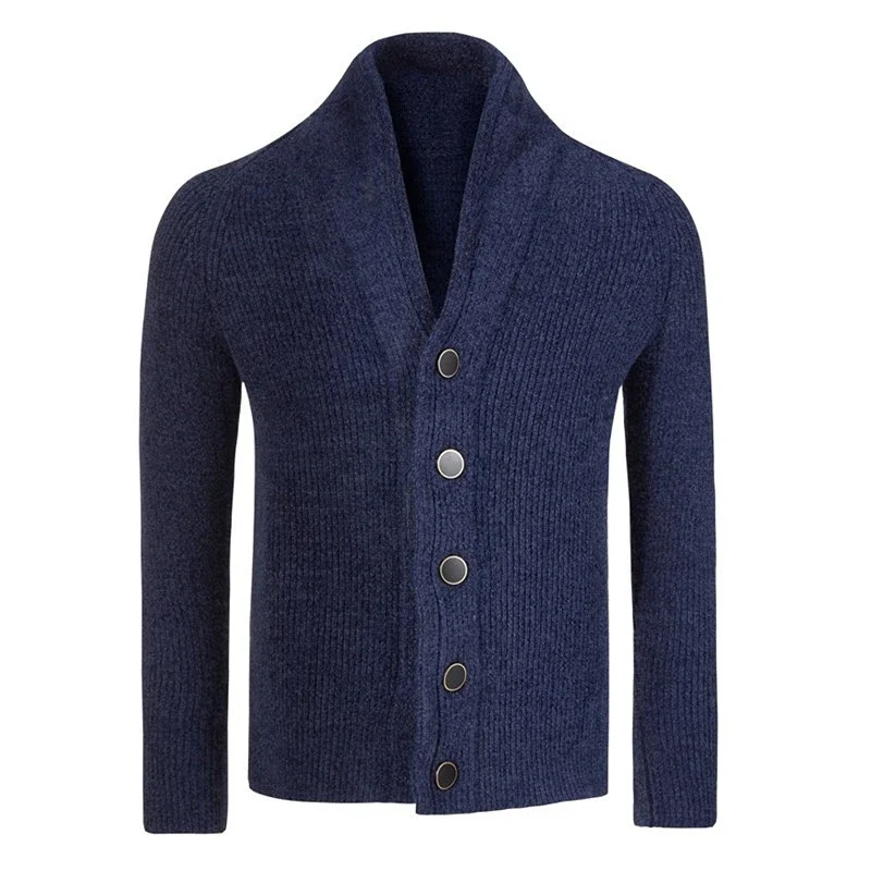 Plus Size Men Sweater Cardigan Jacket Knitted Casual Coat V-Neck Collar Solid Color Outwear Knitwear 2023 New Spring