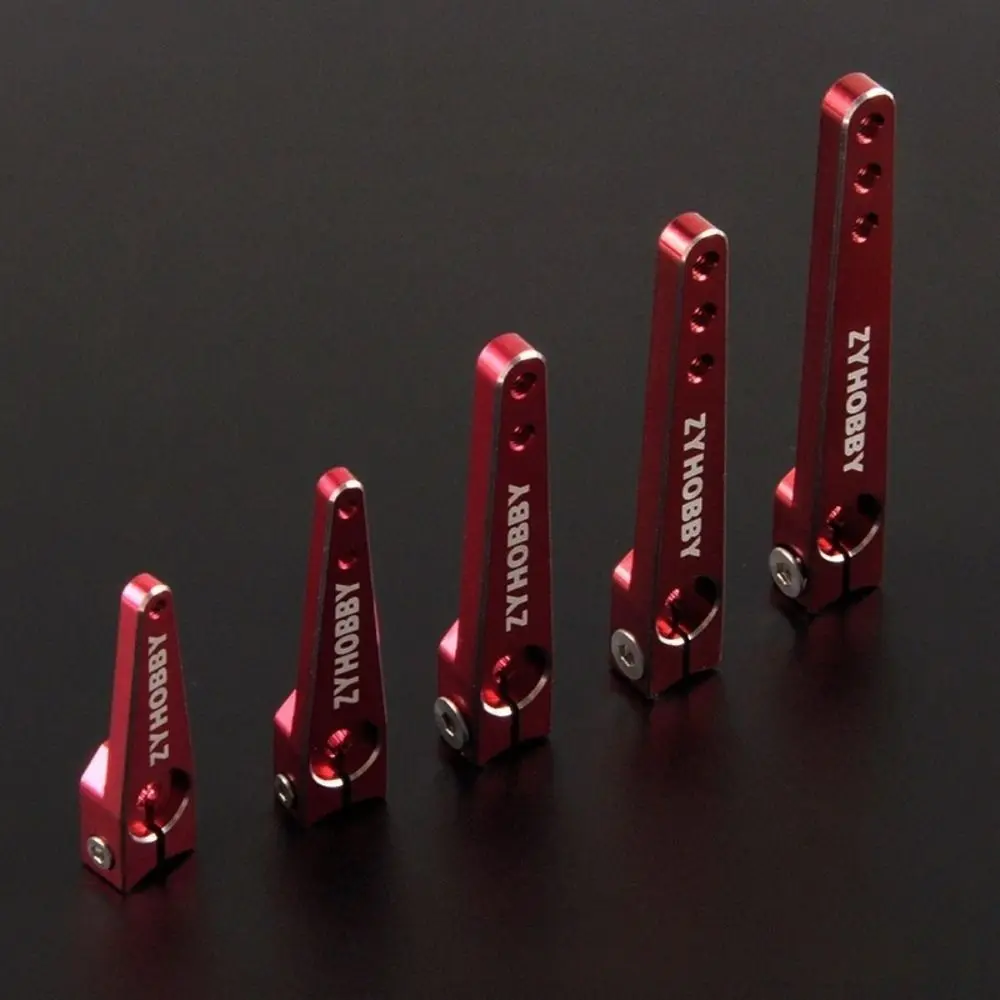 New Aluminum Alloy CNC Servo Arm Red Black 25T Servo Swing Arm Durable 1/1.25/1.5/1.75/2 Inch Steering Horn for RC Airplane