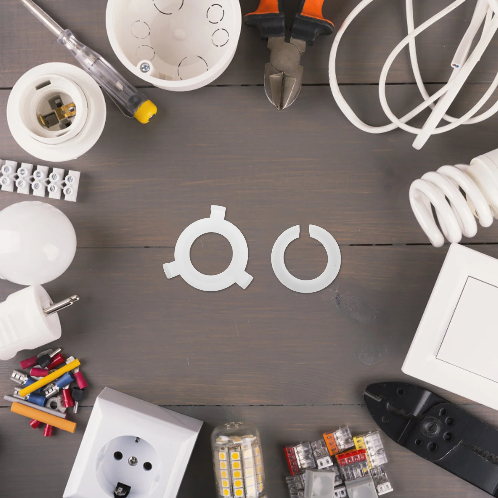 

60Pcs E27 Lamp Shade Adapter Ring Plastic Lampshade Reducer Washer Converter Ring Socket Lamp Holder Replacement Collar for Home