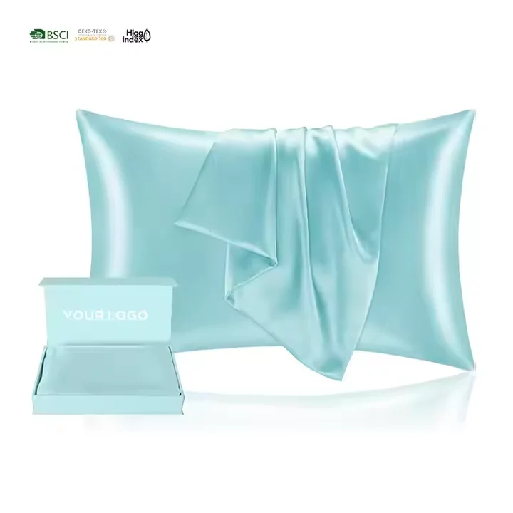 

22 Momme 100% Pure Mulberry Silk Pillowcase With OEKO-TEX,Front In Pure Silk & Back In Lenzing Tencel