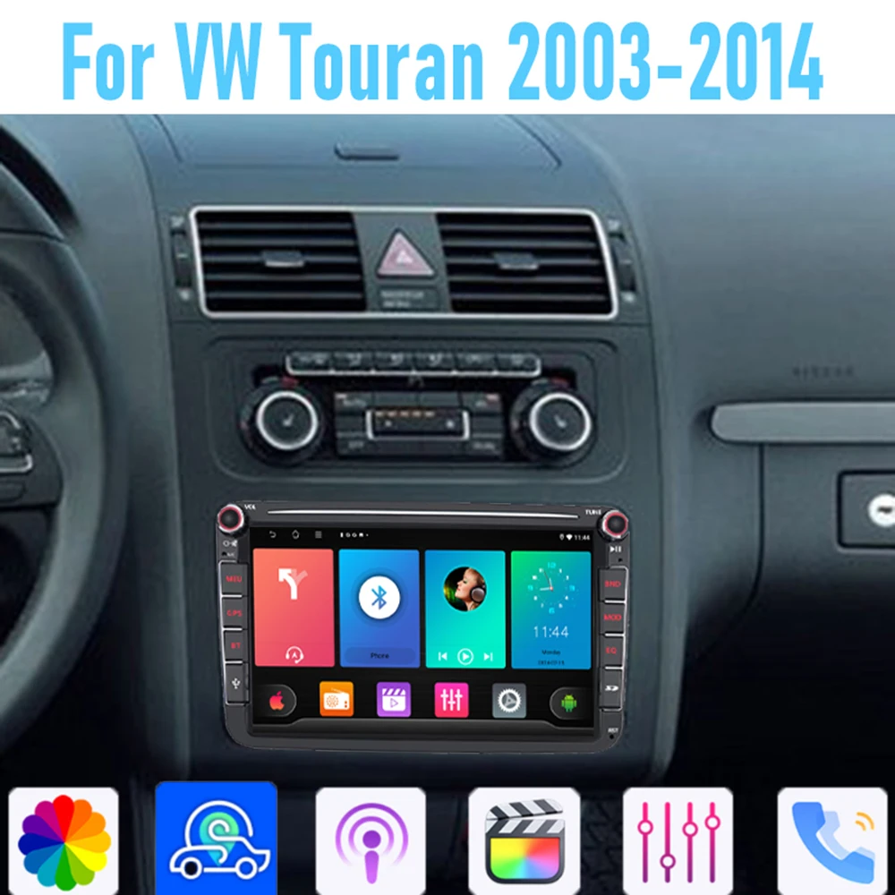 

8" For VW Touran 2003-2014 Car Stereo Radio Carplay Android Auto Head Unit WIFI GPS Navi Reversing Image Multimedia Player BT