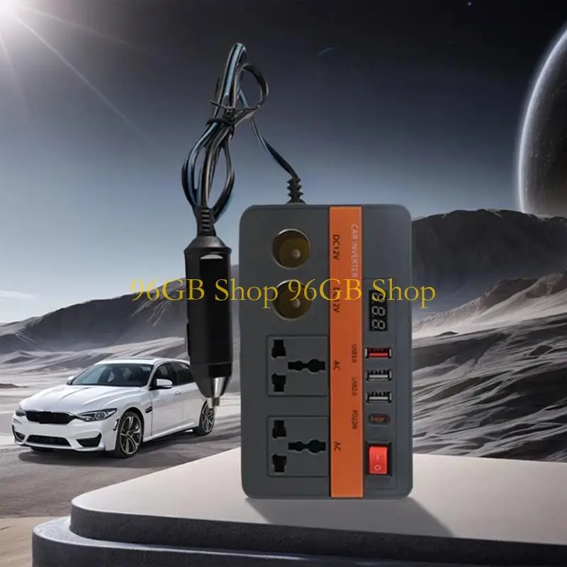 96GB 300W Car Pressure Converter 12V Direct To 220V Alternating Lightweight Design Sa