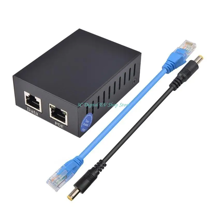 

E74D 12V 10/100/1000Mbps POE Separator Connectors Adapter Cable Splitter IEEE802.3af