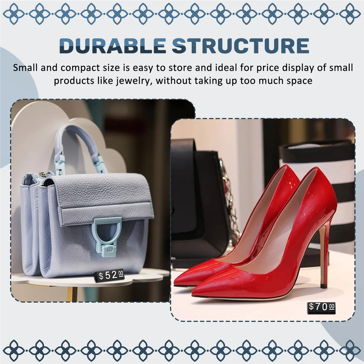 30 مجموعة من علامات عرض الأسعار للمكعبات البلاستيكية، متجر ملصقات إطار حامل أرقام قابل للتعديل