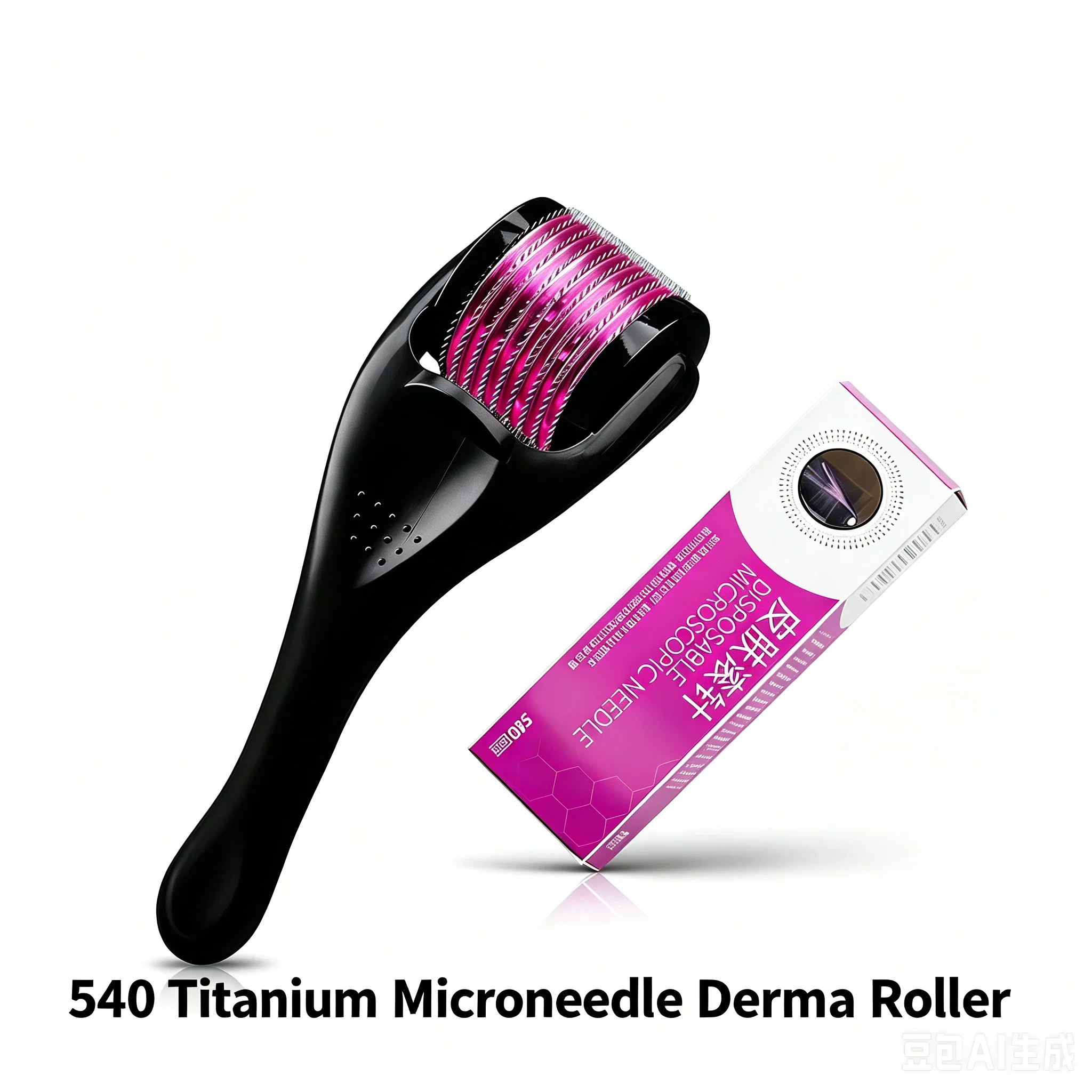 540 Titanium Derma Roller 0.25mm, Microneedle Roller for Face Skin Care, Hair & Beard Growth