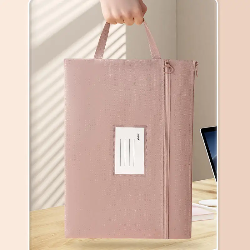 A4ファイルオーガナイザー 大容量 防水オックスフォード生地 二層ジッパー収納 耐久性 スタイリッシュ 文房具＆オフィス