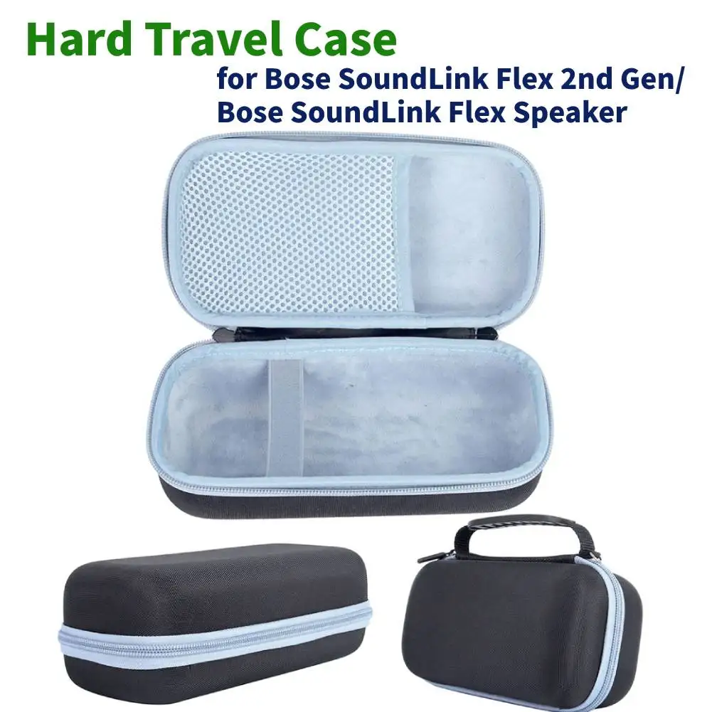 For Bose SoundLink Flex 2nd Gen Hard Case Shockproof Portable Carrying Storage Bag Anti-scratch Protective Case with Mesh Pocket