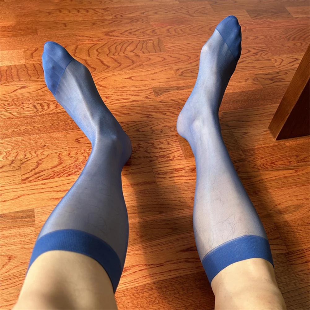 Zomer Mannen Sok Sexy Transparante Ultradunne Kousen Casual Midden Buis Sokken Man Ademende Elastische Stof