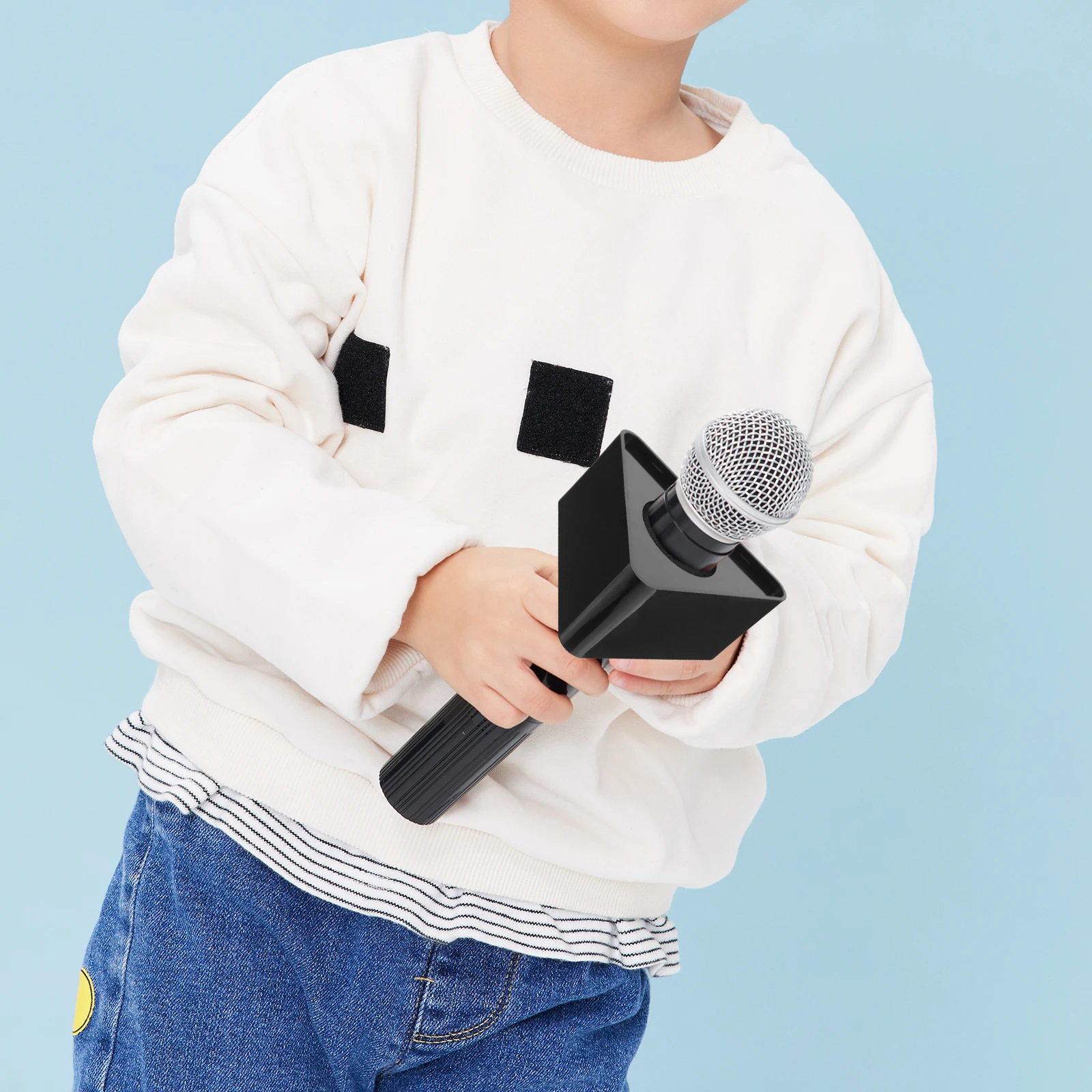 2pcs Microphone Logo Flag Abs Material Interview Cube Microphone Table Stand Desk Adapter Conference Station