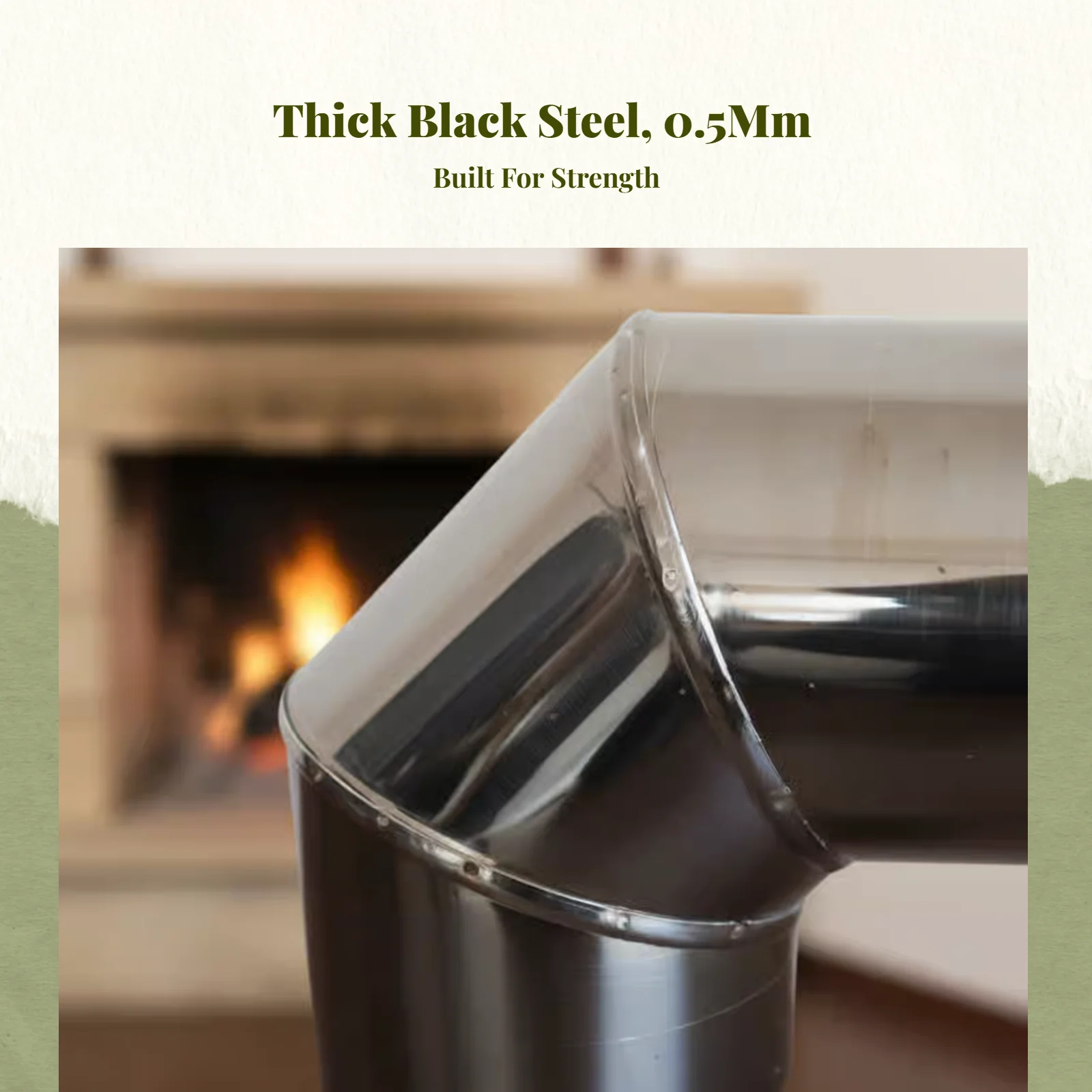 

Black Chimney for Fireplace Sturdy, Heat Resistant
