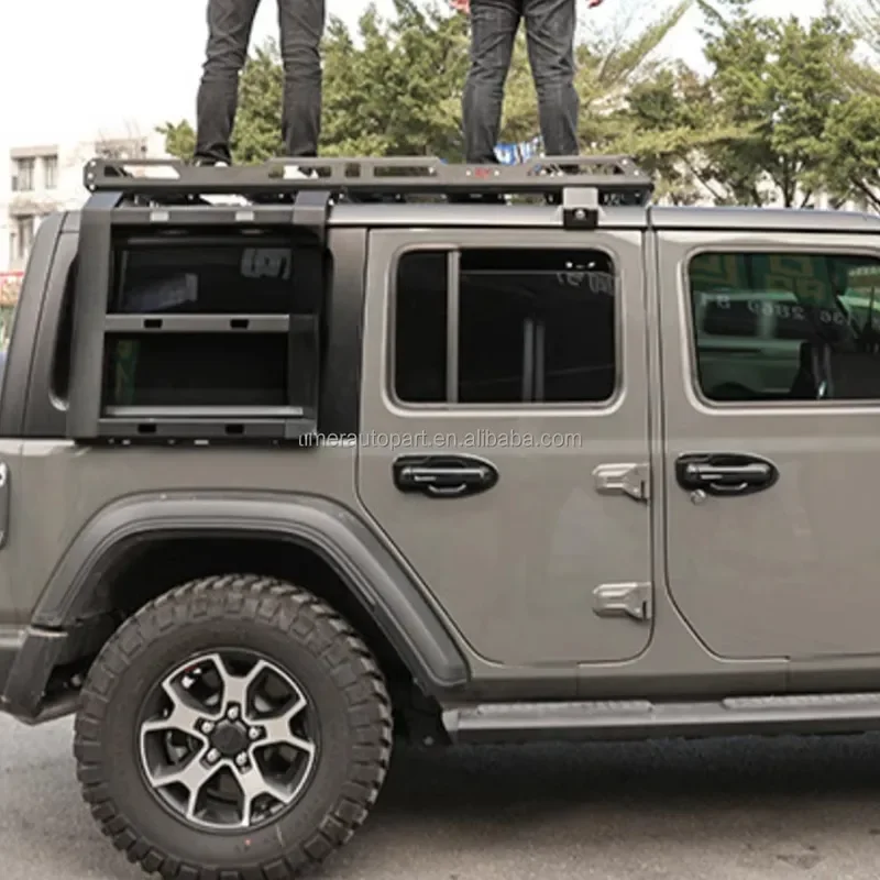 Best Steel Roof Rack with LED Top Tent Hard Top Carrier Storage Travel Luggage Tray for Jeep Wrangler JK 07-17 for Tent