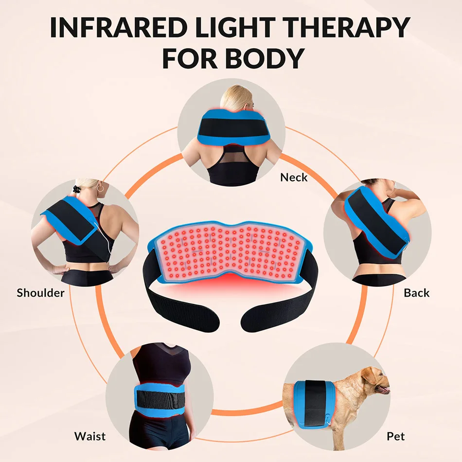 450 Led Chips 150x660nm+150x850nm+150x940nm Red Lamp Therapy Shoulder Knee Pain Relief Patch Massage Pad Portable for Home Use