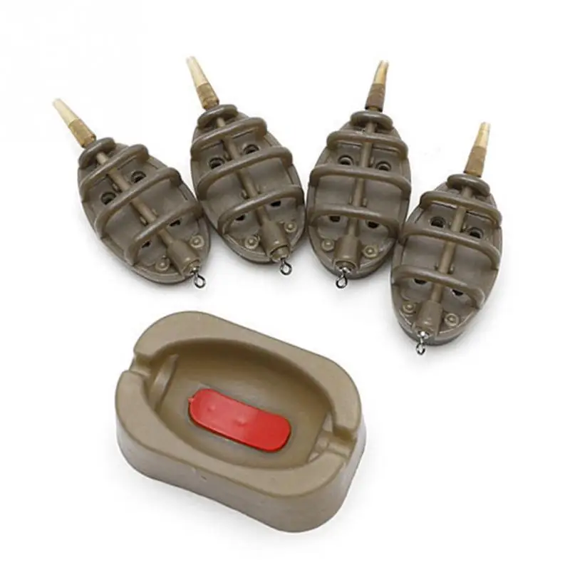 AEF6-Plastic Inline Method Feeder Fishing Accessories 4 Feeders Mould Set Carp Fishing Sinker Fishing Trough Pesca 15G 20G 25G 3 view 4