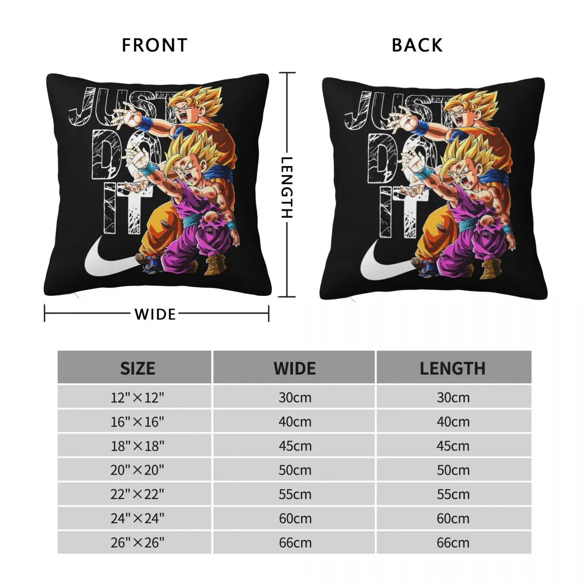 Dragonball Goku And Gohan Kamehameha Square Pillowcase Pillow Cover Polyester Cushion Decor Comfort Throw Pillow for Home Car