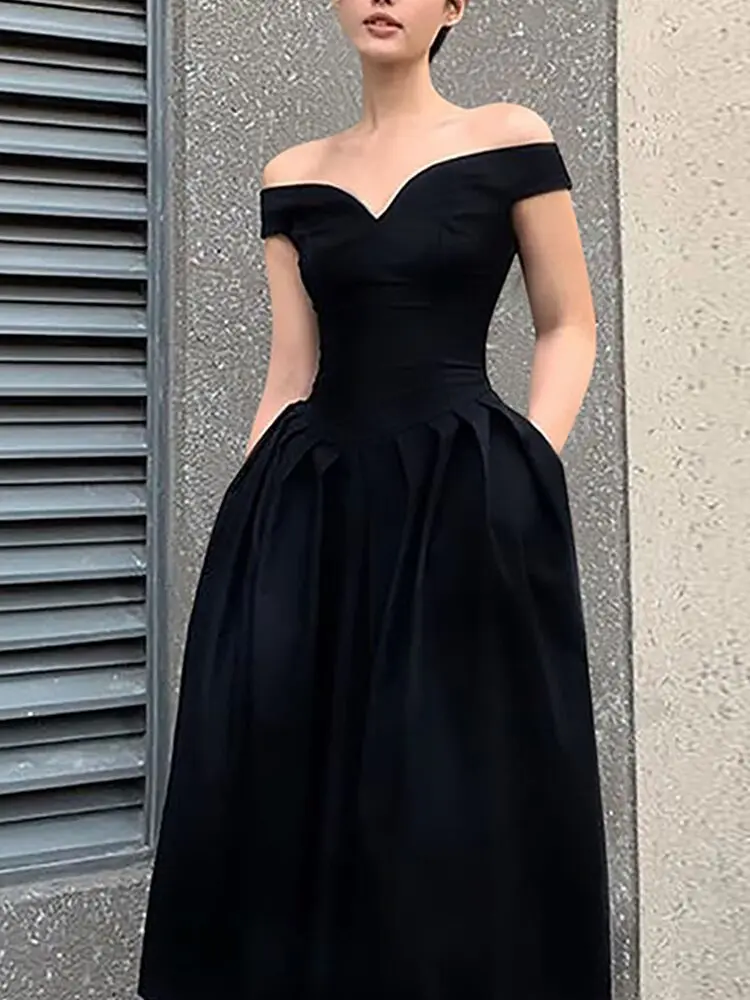 

Ele Bla Birthday Dr Ball Host Evening Gown High Waist Synthetic Fabric Formal Wear for Wedding Date Cany Dinner