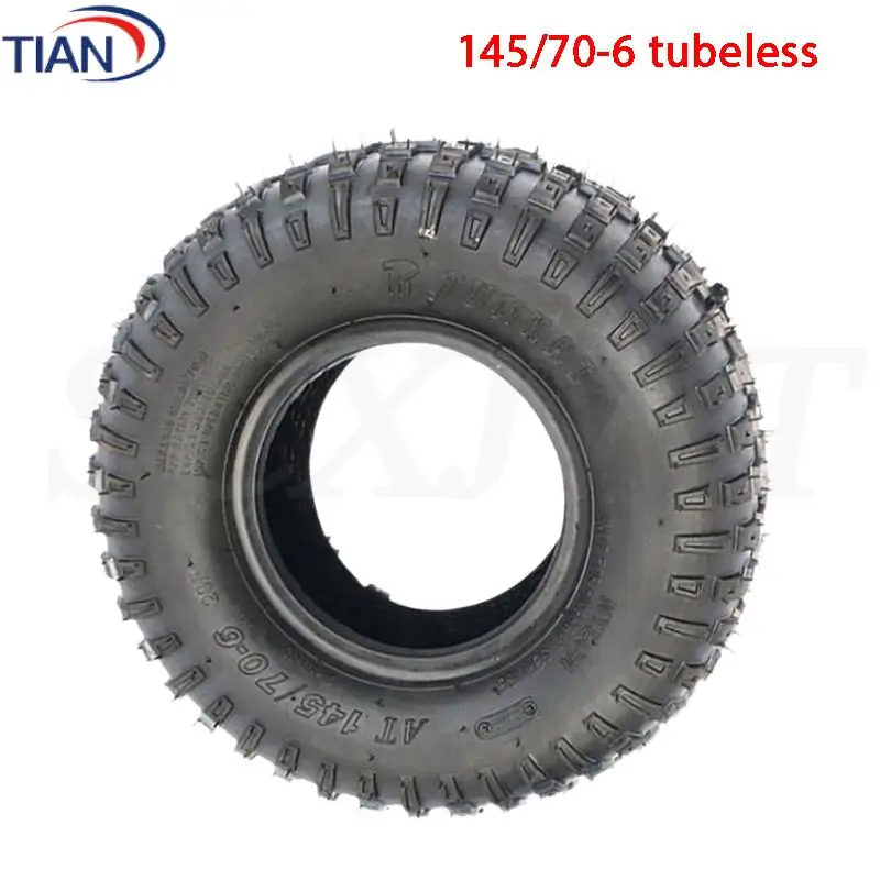 

High quality 6-inch ATV wheels with 145/70-6 tires, perfect for karting, buggies, and quad beach bikes.