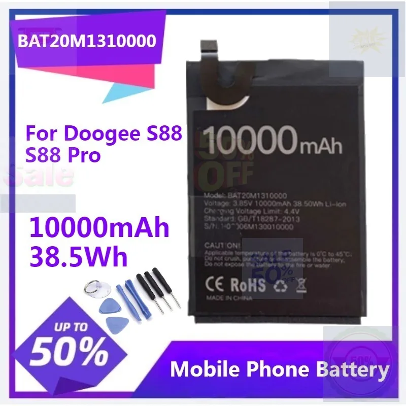

BAT20M1310000 Replacement Battery for Doogee S88 / S88 Pro 10000mAh 38.5Wh High Capacity Mobile Phone Battery with Tool