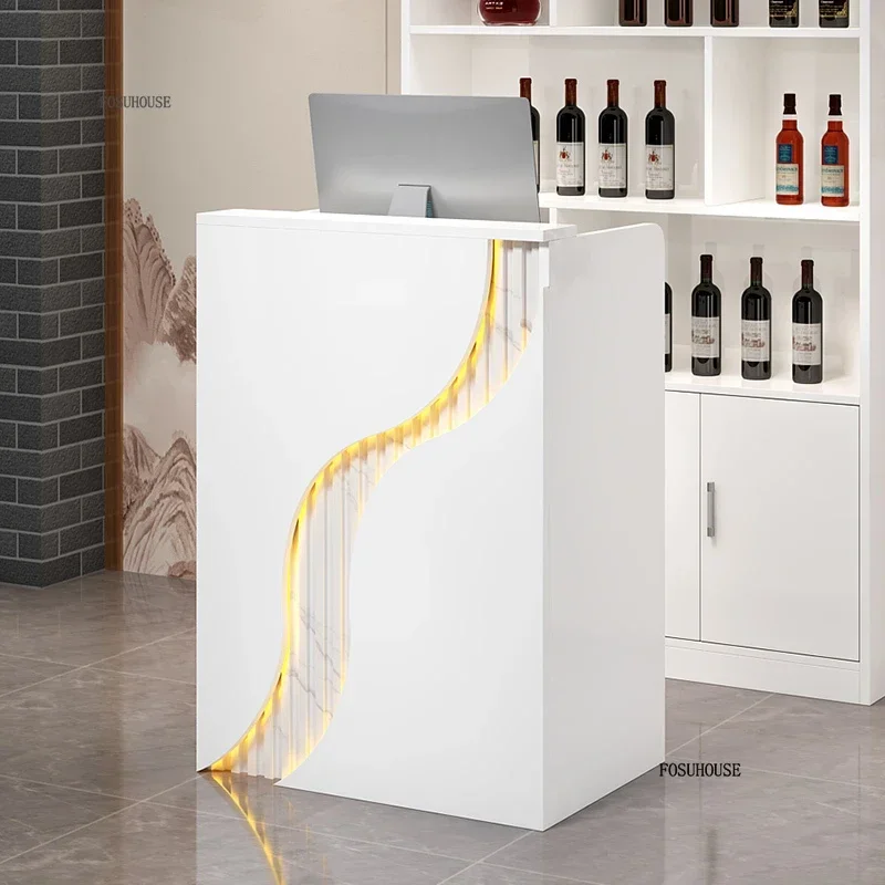 

Nordic Mini Reception Desks Office Furniture Small Cashier Desk Simple Hair Salon Beauty Salon Counter Front Desk Bar Table Z